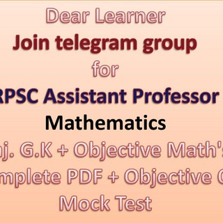 Mission Assistant Professor# RPSC# Maths