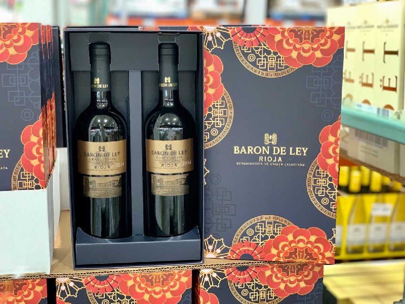Costco新商品，BARON DE LEY GRAN RSV 2014西班牙特級紅酒禮盒組，包裝滿喜氣的，適合年節送禮