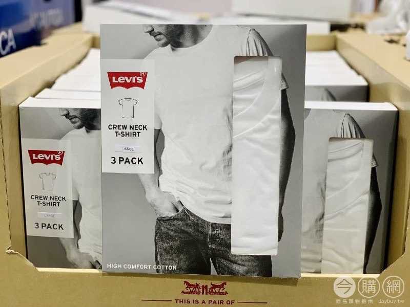 Costco新商品，LEVI'S 男短袖純棉上衣，100%純棉製，親膚舒適，適合各式休閒場合穿著
