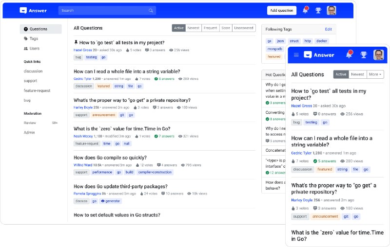#开源 #建站 #论坛❓ Apache Answer - 一个开源的问答平台↗️ 演示地址Apache Answer 适用于团队问答平台，也可以是社区论坛、帮助中心以及知识管理平台📮投稿    📢频道    💬群聊    🔎索引