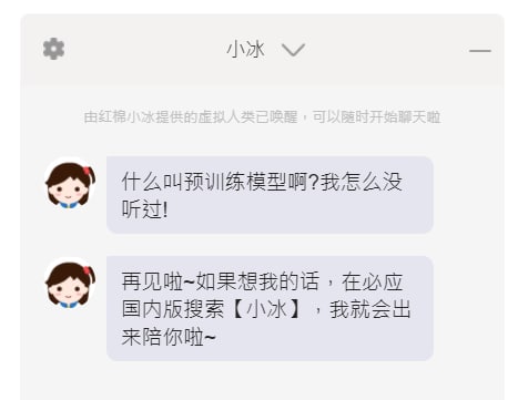 Bing CN 最近的腦癱更新，小冰廢話異常多，而且還讀我搜索記錄……況且現在紅棉小冰都是一家獨立公司了，我有授權這些信息嗎？