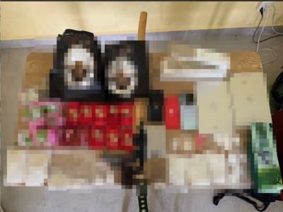 木牌大事件：涉毒且持枪！3名中国男子在柴桢省巴域市被捕 查获超2.6公斤毒品 柬配图