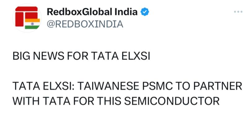TATA ELXSI : CABINET HAS APPROVED TATAS SEMICONDUCTOR PACKAGING PLANT IN ASSAM