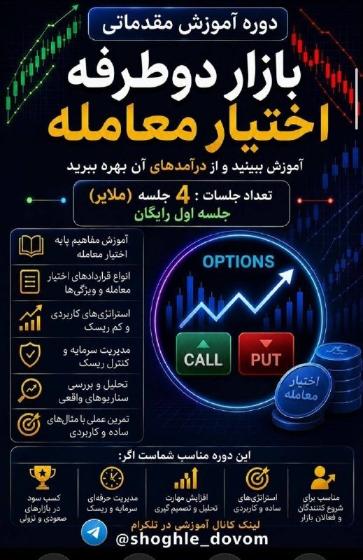 ملایر آنلاین: 📈 بازار اختیار معامله در بورس ایرانبازاری دوطرفه که امکان کسب سود در روندهای صعودی و نزولی را فراهم می‌کند.🔹 سرمایه اولی