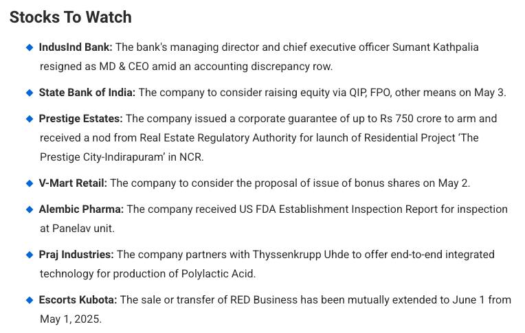 STOCKS TO WATCH