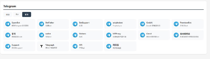 导航更新几个 telegram 官方bot，频道，链接，这些有很多仿的假的地址，有些小白容易搞错