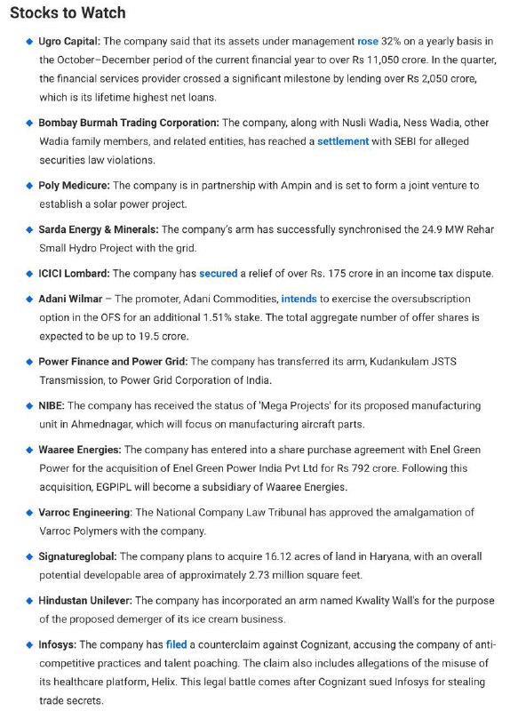 Stocks to WatchStocks to Watch