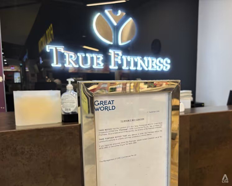 True Fitness and True Yoga to be closed in Singapore, with Hong Kong parent company citing "fierce" market competition and costs in attracting customers.