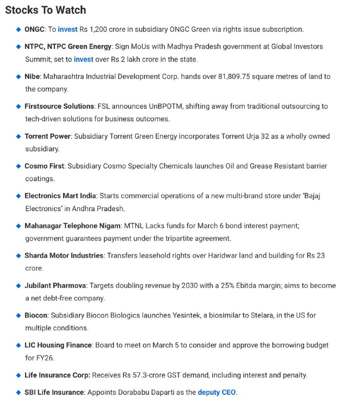 Stocks to WatchStocks to Watch