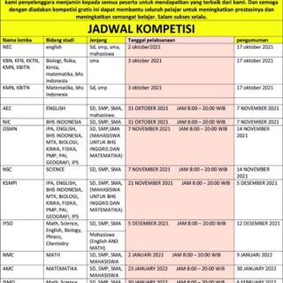 info lomba nasional dan international SD MI SMP MTS SMA SMK MA