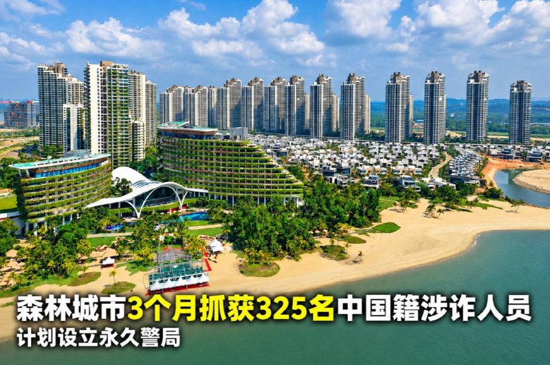 东南亚华人大事件：森林城市3个月抓325名中国籍涉诈人员 拟设永久警局 马来西亚柔佛州配图