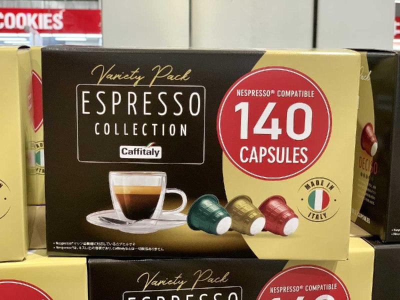 Costco新商品，用在NESPRESSO上的義大利咖啡膠囊，有三種不同的濃度，共140顆，均價滿便宜的