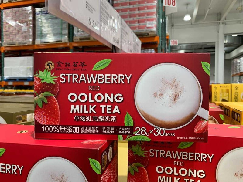#Costco好市多03月新品通知KING PING 金品茗茶草莓紅烏龍奶茶 #131291