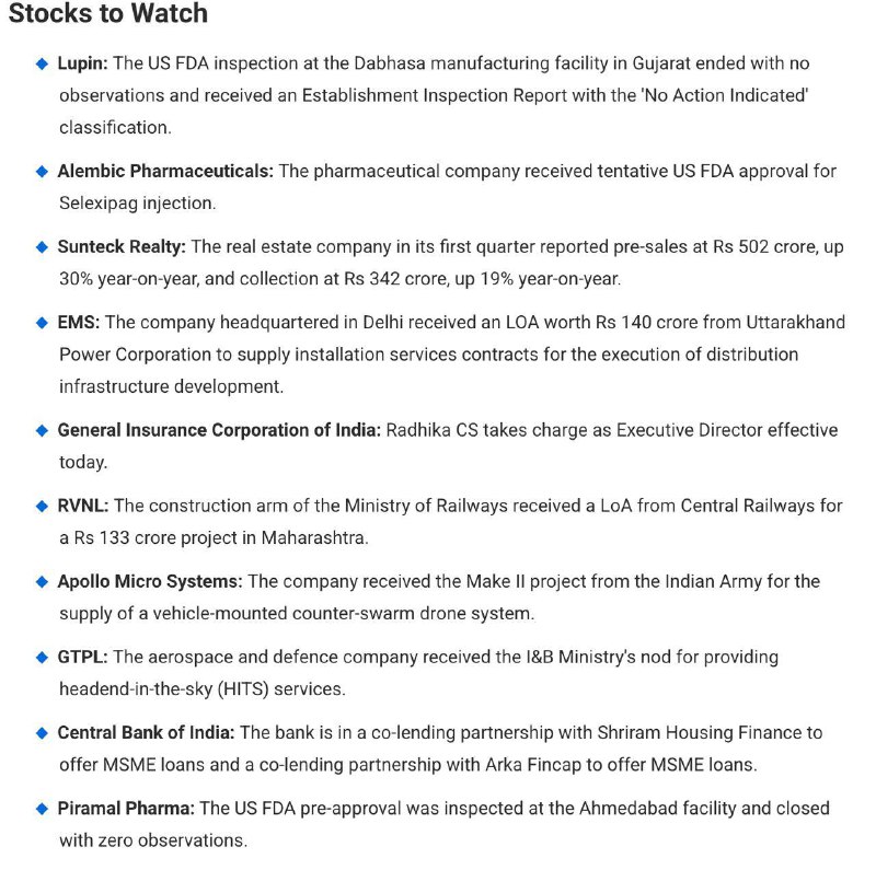 Stocks To Watch