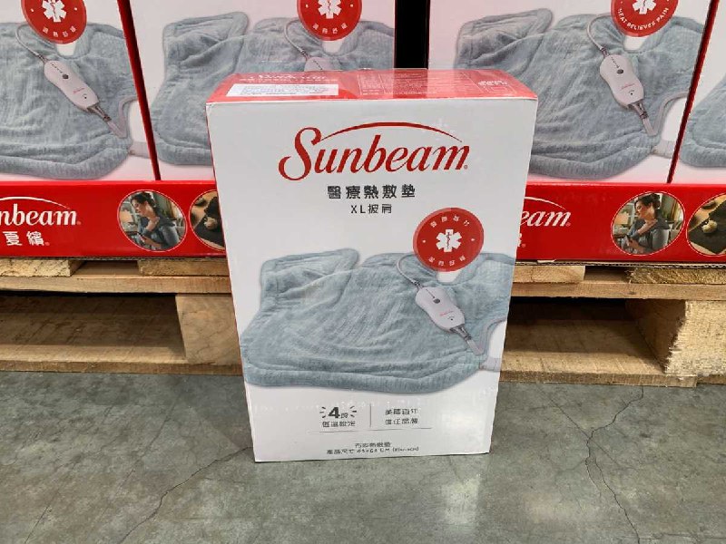 #Costco好市多9月新品通知SUNBEAM 夏繽醫療用熱敷墊-XL披肩/湖水藍 #216306