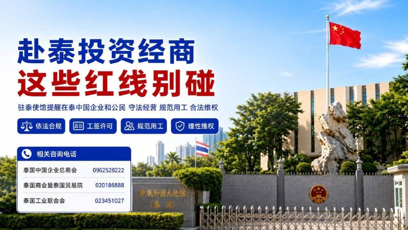 东南亚抓捕遣返线索：中国驻泰使馆提醒赴泰投资经商 这些问题一定要注意 8月13日 中国驻配图