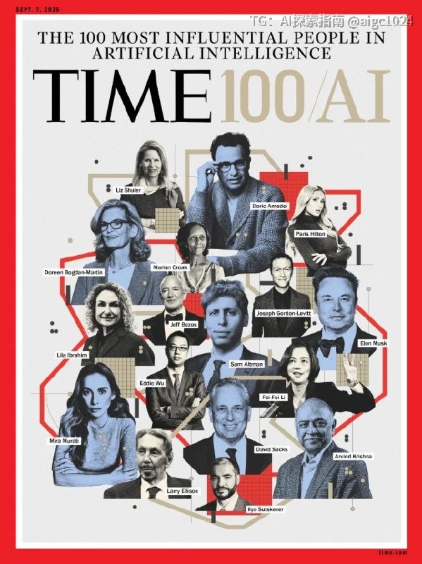 《时代》2026 AI 百大人物，中美两张图放在一起看很有意思