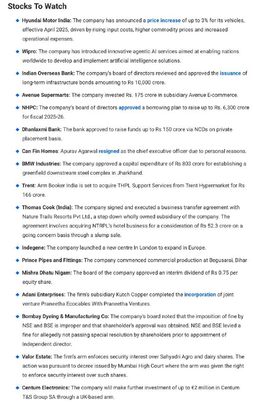 Stocks to WatchStocks to Watch