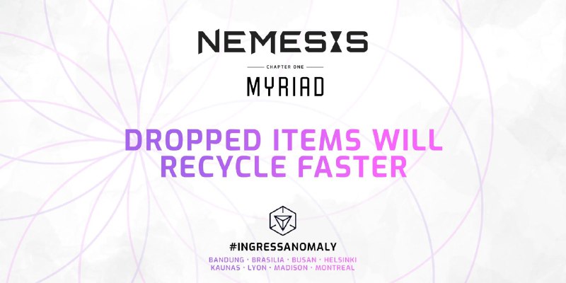 特工們，MYRIAD #IngressAnomaly 大戰在即，自今始，地圖上無主之物會比平常較快消失