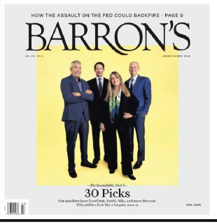 Barron's-19.01.2026⚠️ 道琼斯工业平均指数当周下跌0.29%，标普500下跌0.38%，纳斯达克综合指数下跌0.66%，但运输类股、公用事业类股表现亮眼，反映经济复苏预期；美银推荐阿拉斯加航空、多邻国（Duolingo）、奈特-斯威夫特运输等小盘股，看好其盈利复苏与估值优势，预计2026年标普小盘600指数盈利增长15%…..📌Download #巴伦周刊