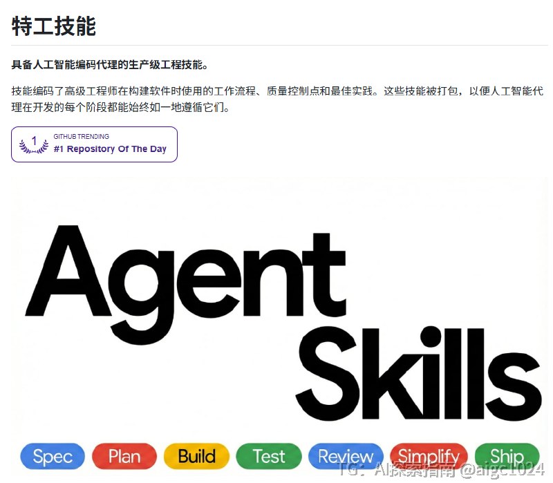 Chrome 工程经理 Addy Osmani 亲自下场，开源了一套生产级 AI 编程技能包：agent-skills