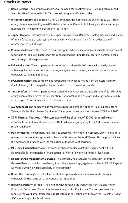 STOCKS TO WATCHSTOCKS TO WATCH