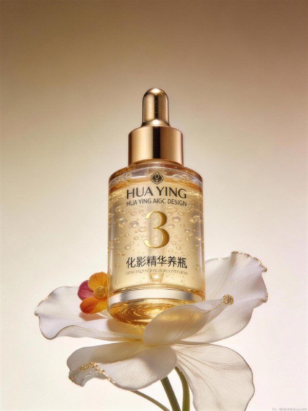 AIGC直出精准控图，护肤品摄影大片（附教程） 既梦4.5+4.1护肤品摄影大片，提示词参考：红色区域为花朵，蓝色区域为绿植