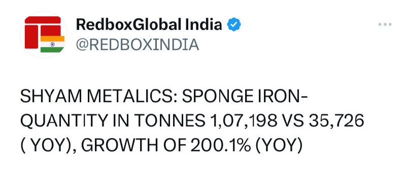 SHYAM METALICS: Q3 FY24 SPONGE IRON- QUANTITY IN TONNES 2,79,891 VS 1,77,373 (QOQ); GROWTH OF 57.8% (QOQ)