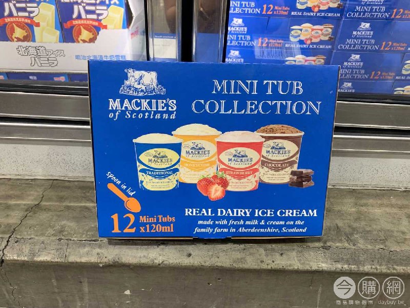 Costco之前上架的MACKIE'S大盒牛奶冰社團評價不錯，現在同品牌又推出牛奶、草莓、巧克力、英式蜂巢狀糖四種口味的小杯組合