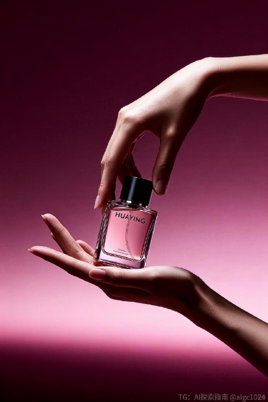 【AIGC直出，紫色香水商业摄影大片（附提示词）】提示词参考：高端商业产品摄影，现代简约且具艺术感，类似时尚杂志静物大片