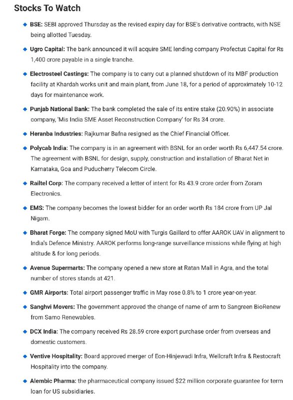 STOCKS TO WATCHSTOCKS TO WATCH