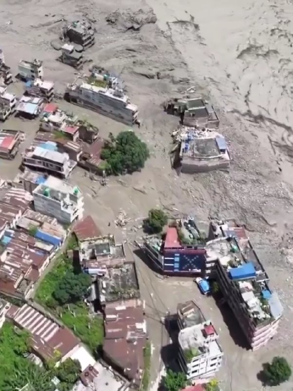 Reason for the catastrophic flooding: A massive glacier collapse triggered a mudslide, causing catastrophic flooding in Nepal.