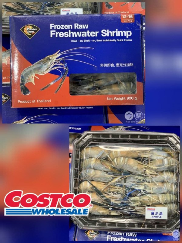 Costco目擊泰國蝦，但是是冷凍的，價格好像沒有特別的地方，在台灣有人會想買這個嗎🤨新商品情報連結 