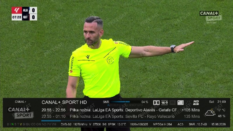 FREESAT: ⚡️پوشش زنده لالیگا در ماهواره هاتبردCANAL+ SPORT HDCANAL+ SPORT 6 HDHotbird 13.0°EDVB-S2 | 11278 V 27500 5/6DVB-S2 | 114
