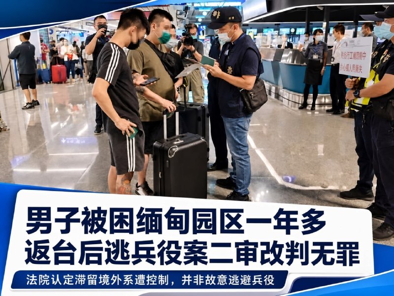 东南亚华人大事件：台中男子被困缅甸诈骗园区一年多 返台后竟因逃兵役被判刑 二审改判无罪配图