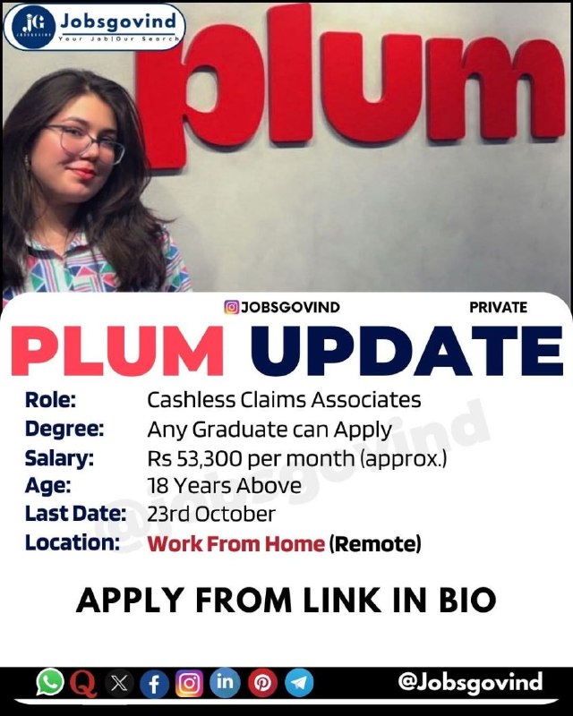 Image from a post by JobSkull - MNC & Work From Home Job Updates