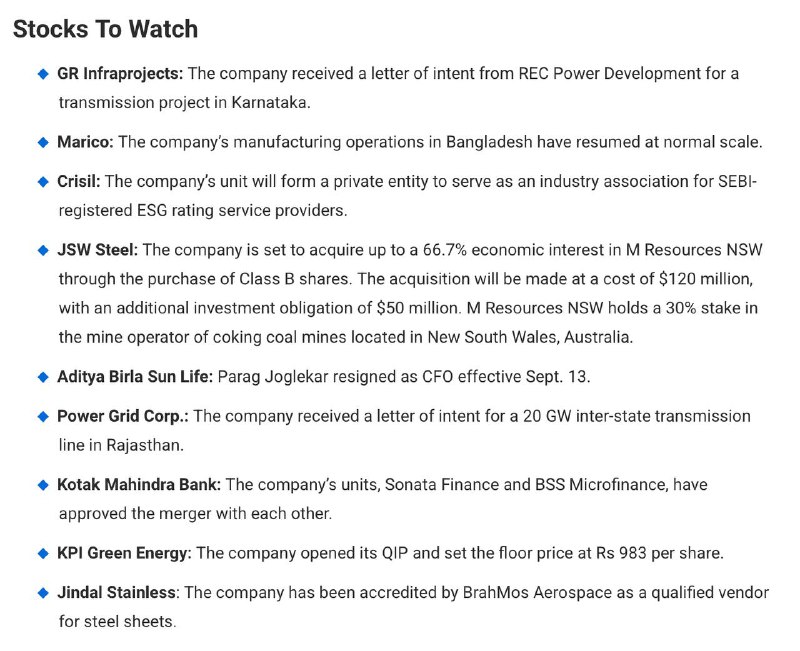 STOCKS TO WATCH