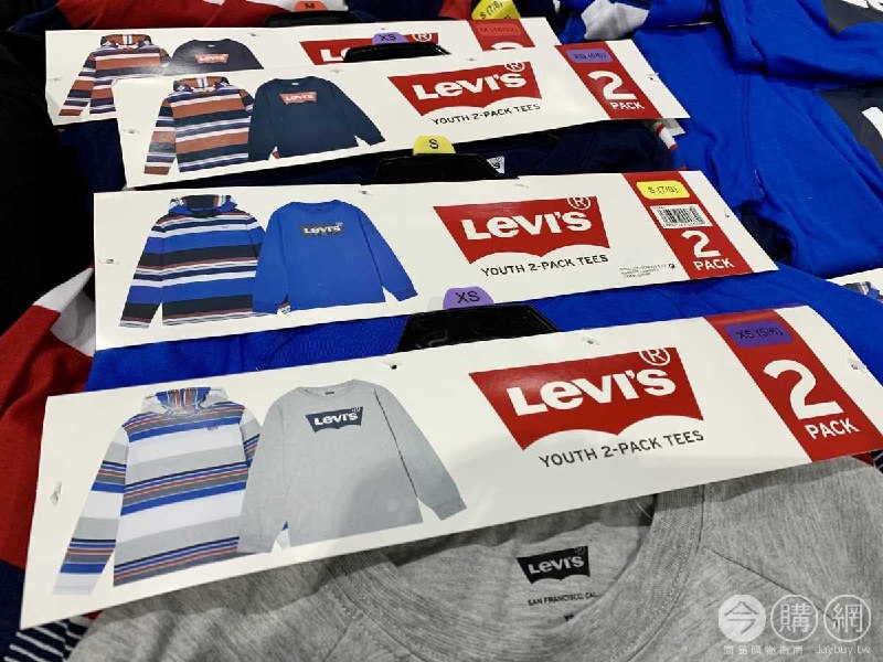 Costco目擊新的LEVI'S 兒童長袖上衣，一組兩件，5歲~16歲都有，價格非常實惠👍新商品情報連結 