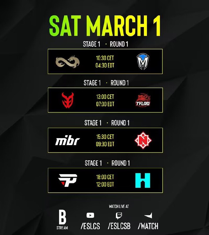 EPL S21 入围赛首轮对战公布3月1日开始~