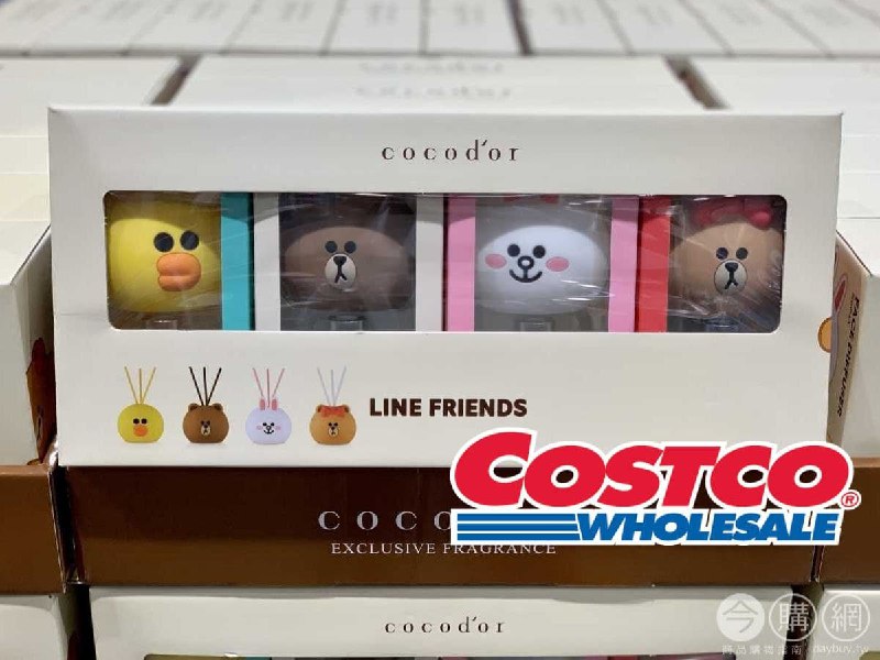 Costco新上架 LINE FRIENDS 系列擴香瓶，有四種造型和香味，熊大榛果拿鐵香氛、兔兔櫻花蘇打香氛熊美莓果冰茶香氛、莎莉芒果茉莉香氛新商品情報連結 