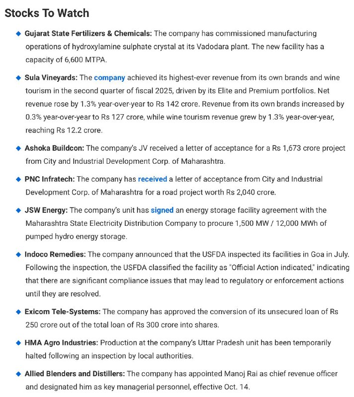 STOCKS TO WATCH