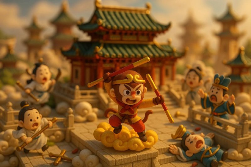 工具：sora 或者 GPT-4o注意：中括号内文字可以替换成你想生成的中文场景，比如：- 孙悟空大闹天宫- 哪吒闹海- 武松打虎- 黛玉葬花- 孙悟空三打白骨精- 关云长过五关斩六将提示词：微型立体场景呈现，运用移轴摄影的技法，呈现出Q版【孙悟空大闹天宫】场景来源@dotey工具：sora 或者 GPT-4o注意：中括号内文字可以替换成你想生成的中文场景，比如：- 孙悟空大闹天宫- 哪吒闹海- 武松打虎- 黛玉葬花- 孙悟空三打白骨精- 关云长过五关斩六将提示词：微型立体场景呈现，运用移轴摄影的技法，呈现出Q版【孙悟空大闹天宫】场景来源@dotey