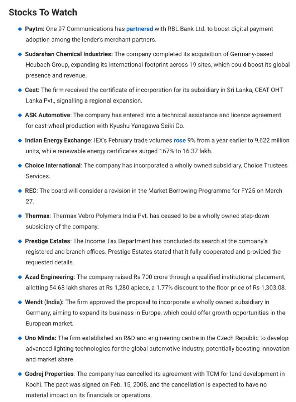 Stocks to WatchStocks to Watch