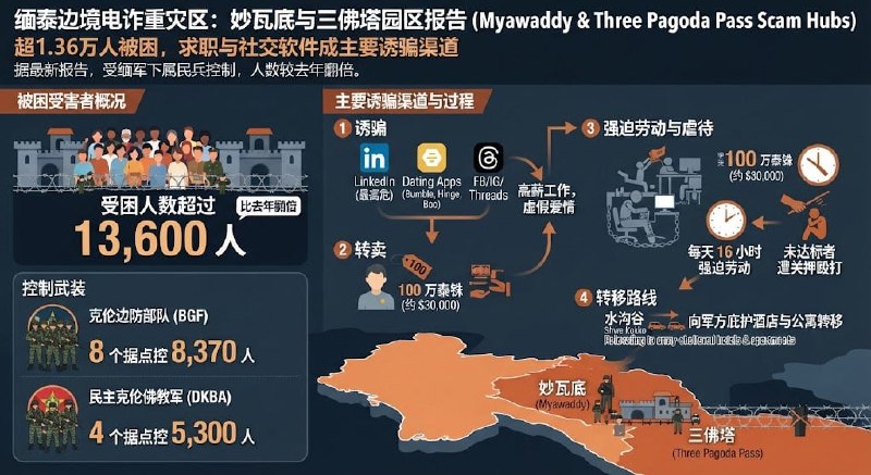 妙瓦底大事件：妙瓦底及三佛塔电诈园区超1.36万人被困 求职与社交软件成主要诱骗渠配图