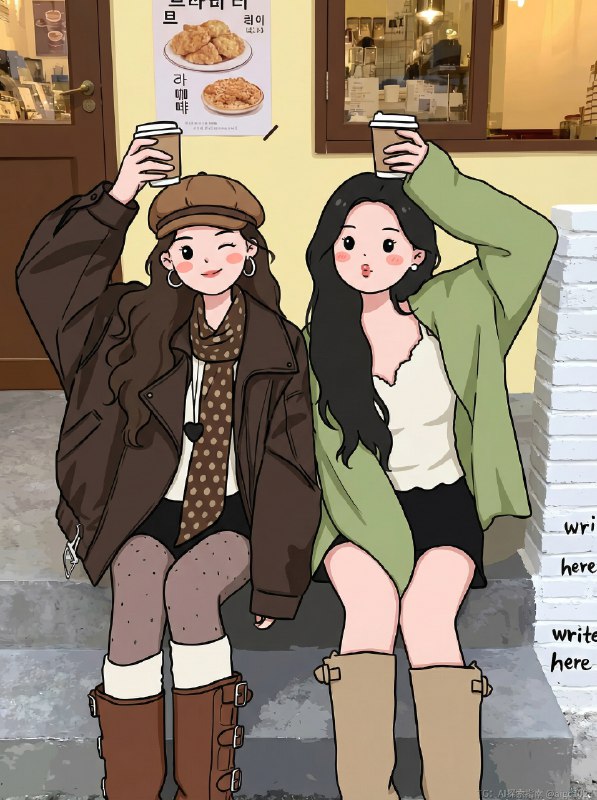 不想在合拍里直出真人脸，但又不想整张图都变画风？设计了一个提示词，把人物改成卡通插画风，环境保持真实不动