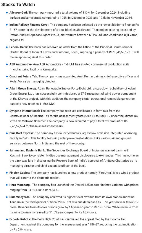 Stocks to WatchStocks to Watch