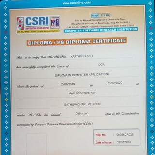 Csri Computer education vellore reg by govt of Tamil nadu Telegram Group Link