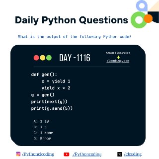 Python Coding challenge - Day 1116| What is the output of the following Python Code? Answer with Explanation: https://www.clcoding.com/2026/03/python-coding-challenge-day-1116-what.html