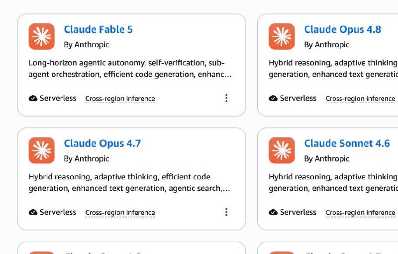 #突发 Claude Fable 已经在 AWS 重新上线，可能很快所有渠道都会恢复上线