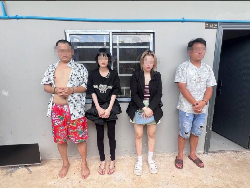 东南亚抓捕遣返线索：特本克蒙查20名外国人 2名中国人涉毒被抓 8月20日 特本克蒙省警配图